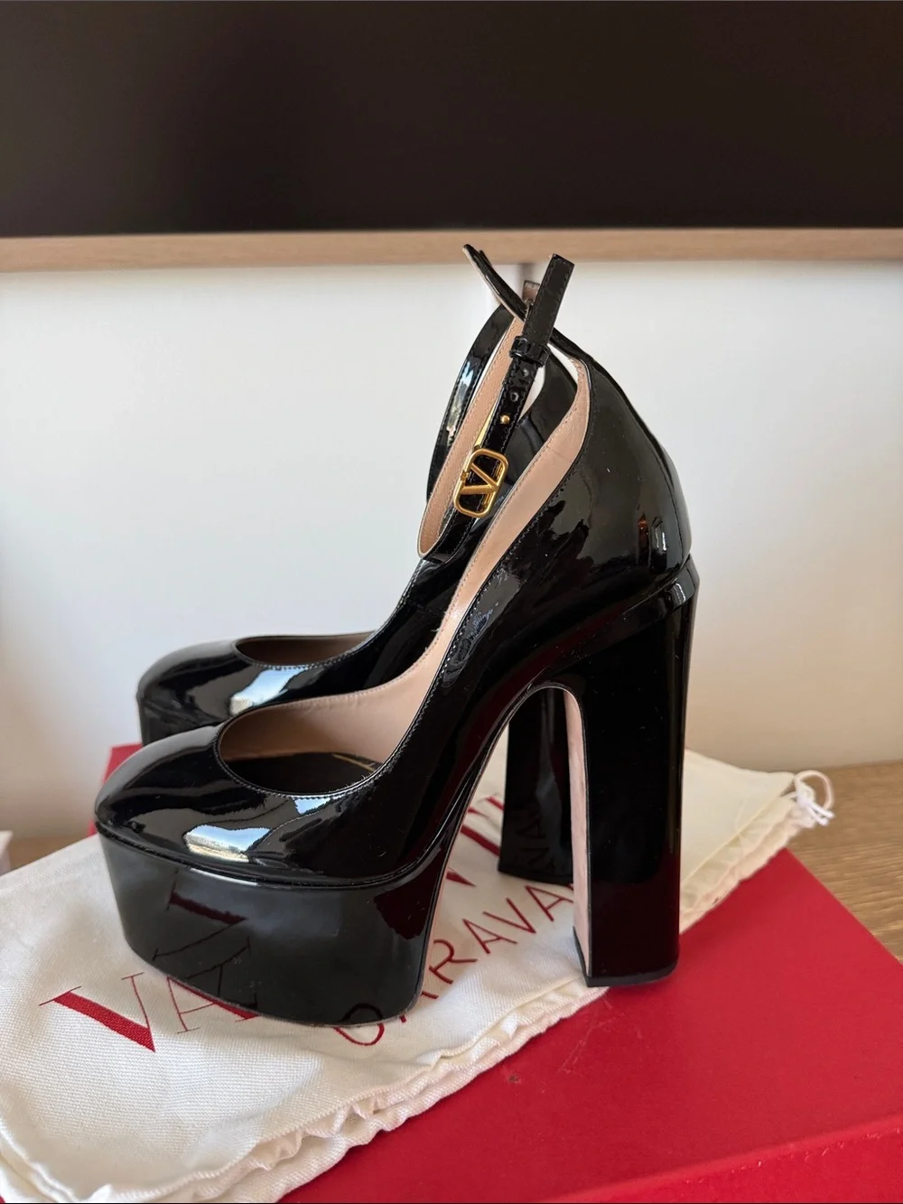 Valentino Garavani Black Patent Platform Pumps